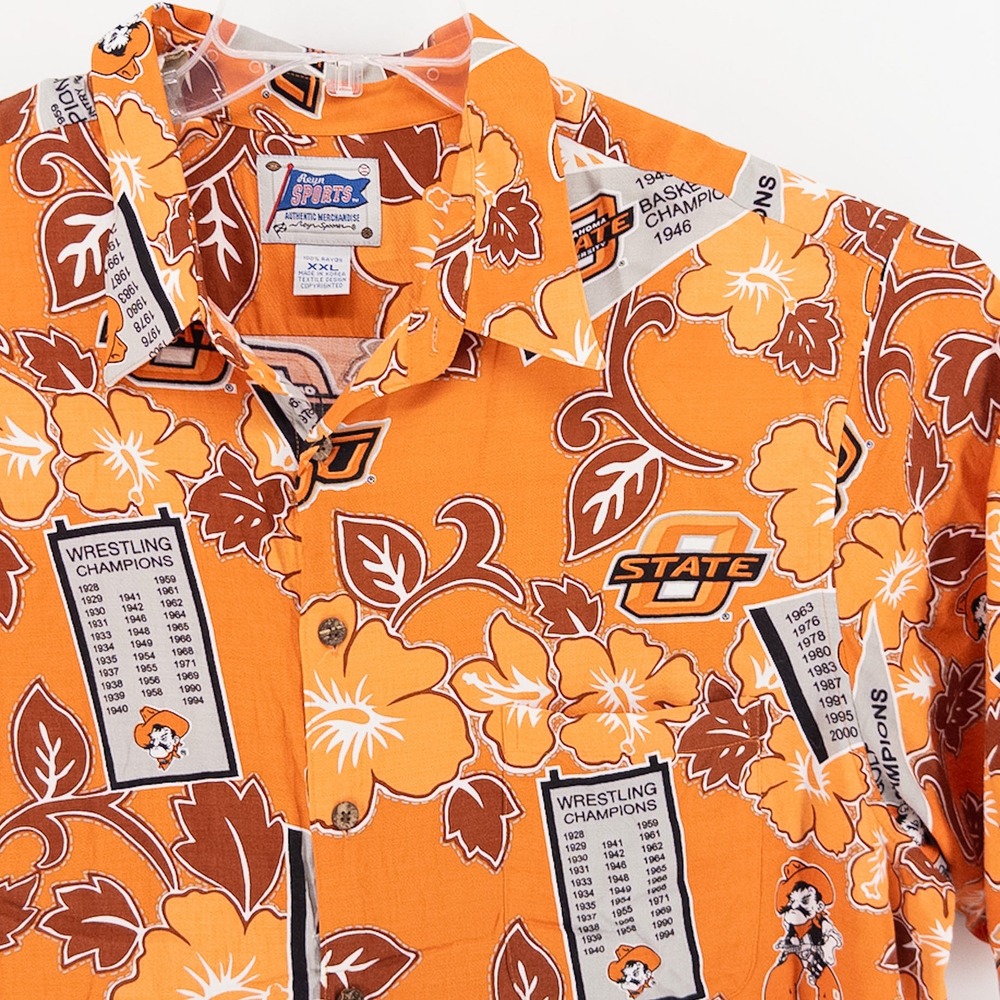 Reyn Spooner Sports Mens XXL Shirt Oklahoma State OSU Cowboys‎ Hawaiian Floral